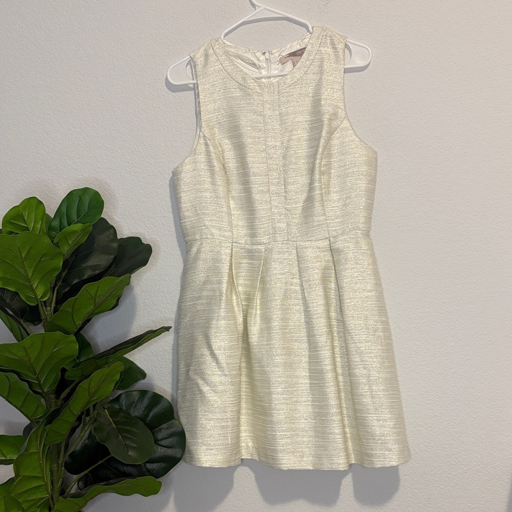 Forever 21 Cream  and gold Shimmer Mini Dress
